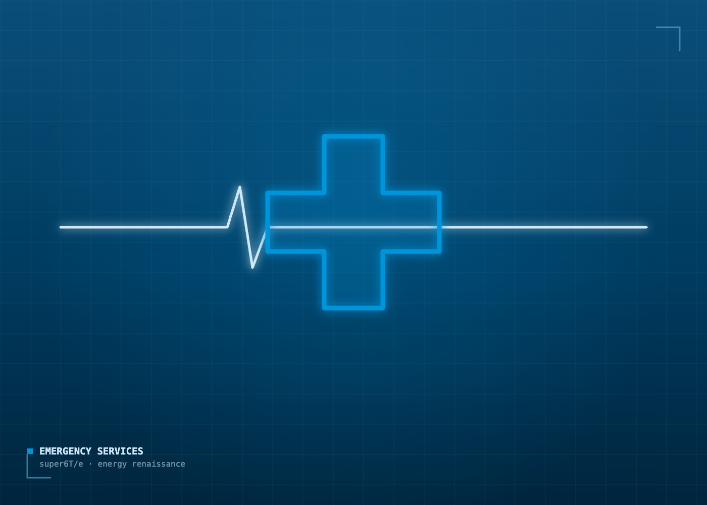 Emergency services auxiliary power blueprint illustration